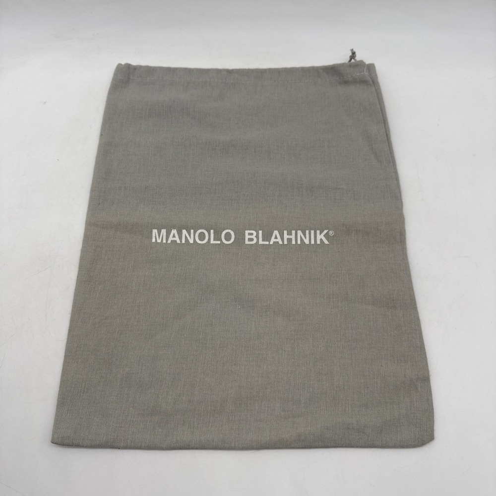 MANOLO BLAHNIK Dust Bag Drawstring Cover Storage Shoes 10.5" x 13.5" Gray Grey